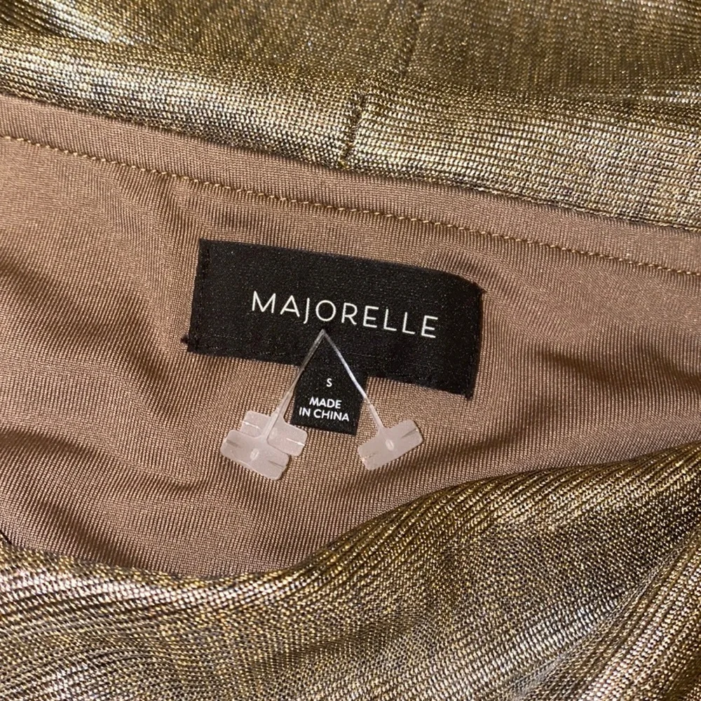 MAJORELLE Cypress Bodysuit Metallic Bronze Taupe Off Shoulder OnePiece Party Top - Picture 7 of 12